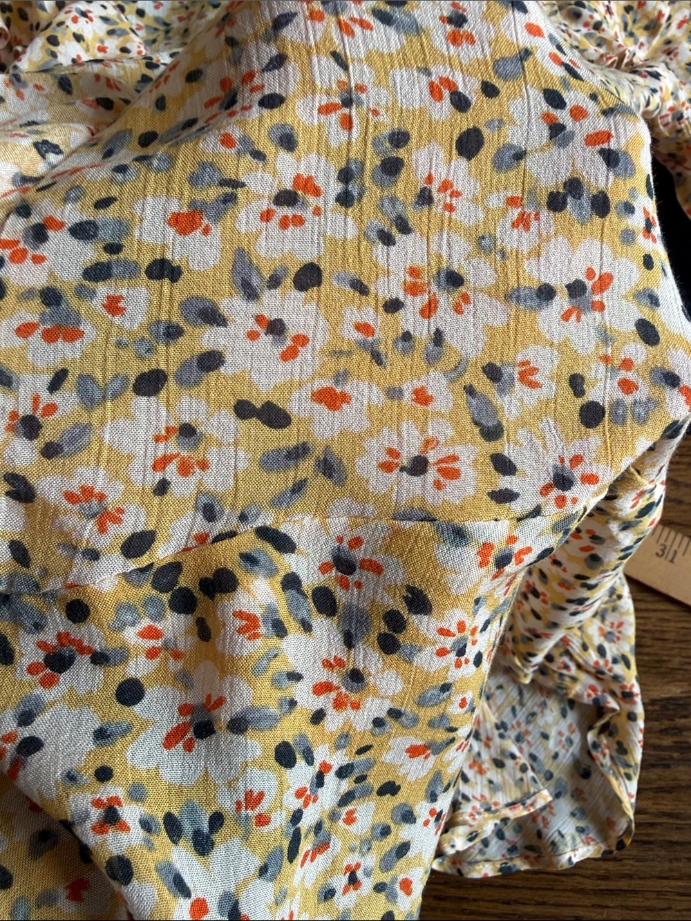 Democracy Romantic Floral Blouse Ruffle Peplum Cottagecore Top M - Picture 12 of 12